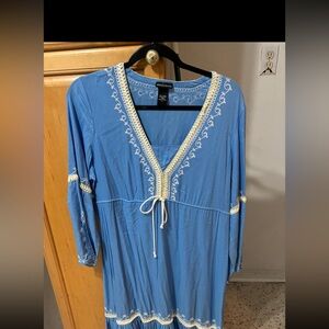 moda international dress blue large